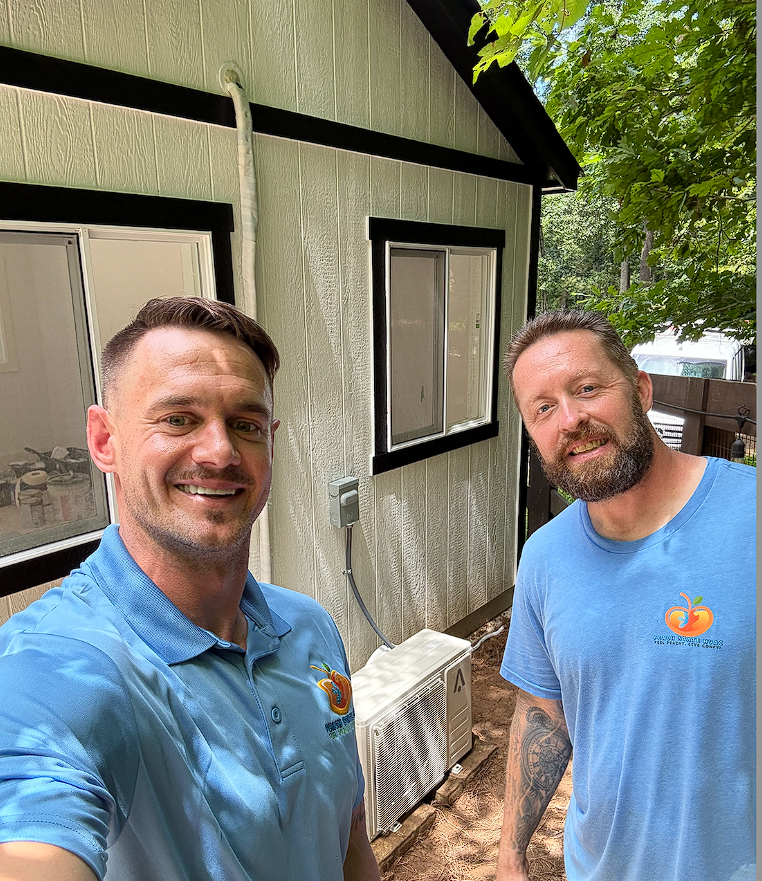 Peach State HVAC technician at work